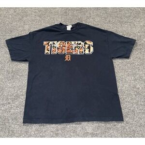 Y2K 2006 ‎ DetroiTigers Baseball Tiger T-Shirt size XLarge Navy  CSA